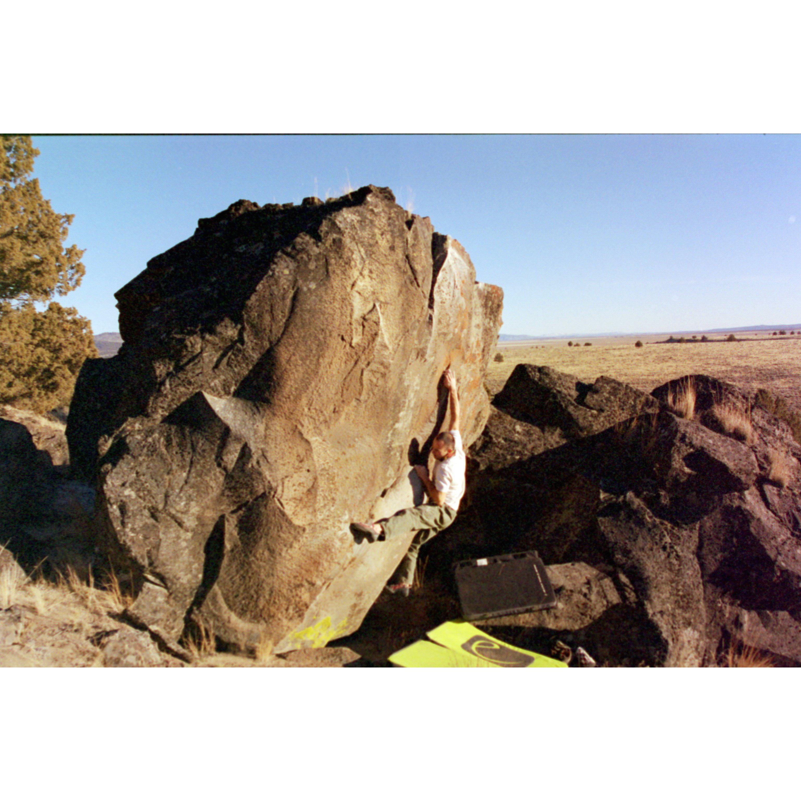 Duncan bouldering east of Bend. His favorite thing to do. He loves sharing all of his secret spots with Devinne.