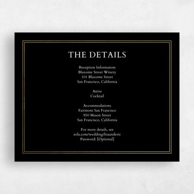 Black Bordered Wedding Enclosure - Verona Foil