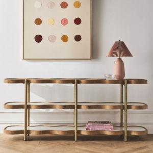 Sophia Low Marble Top Oak Bookcase