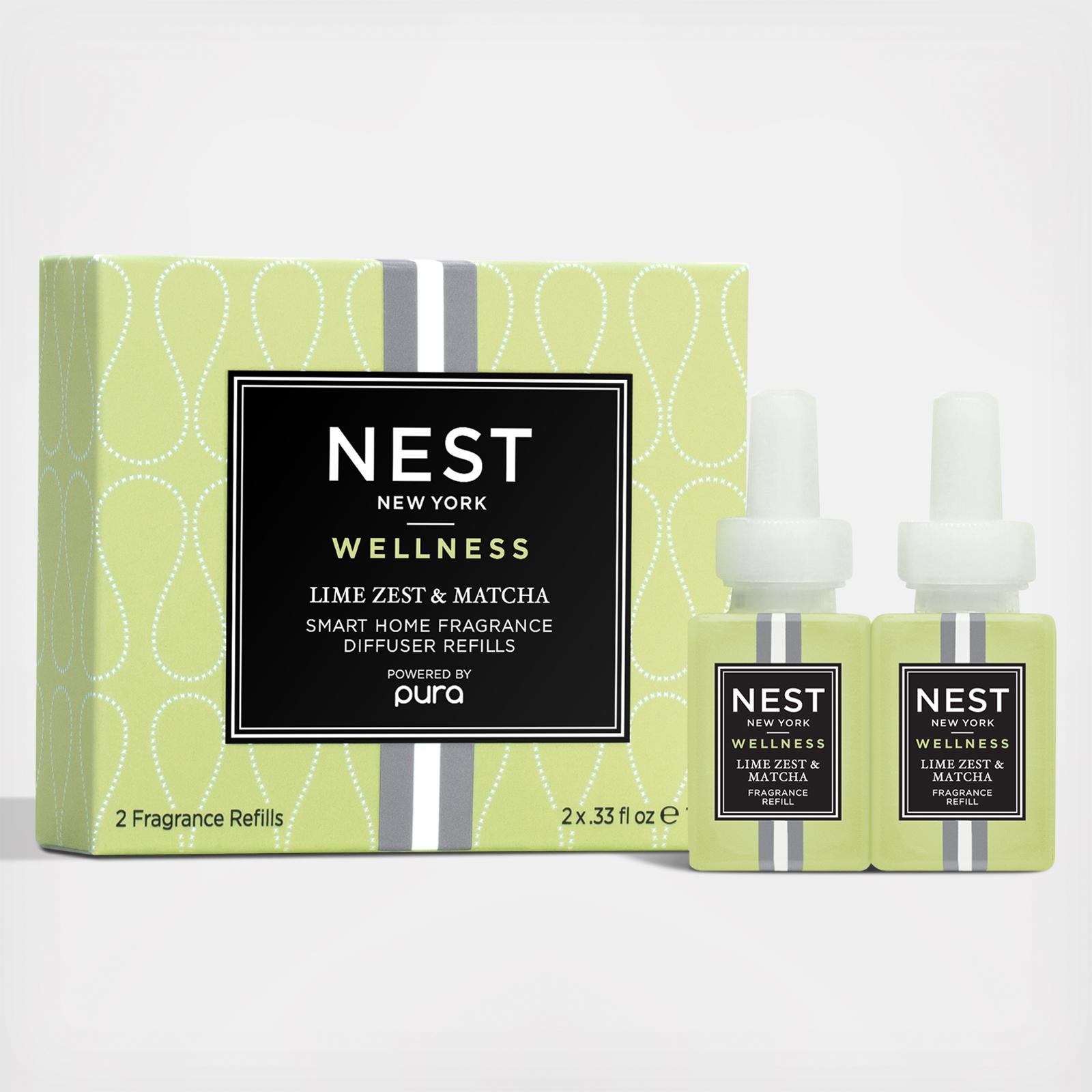 NEST Fragrances, Lime Zest & Matcha Pura Diffuser Refill, Set of 2