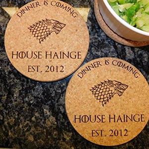 Personalized Game of Thrones "Dinner Is Coming" Coasters