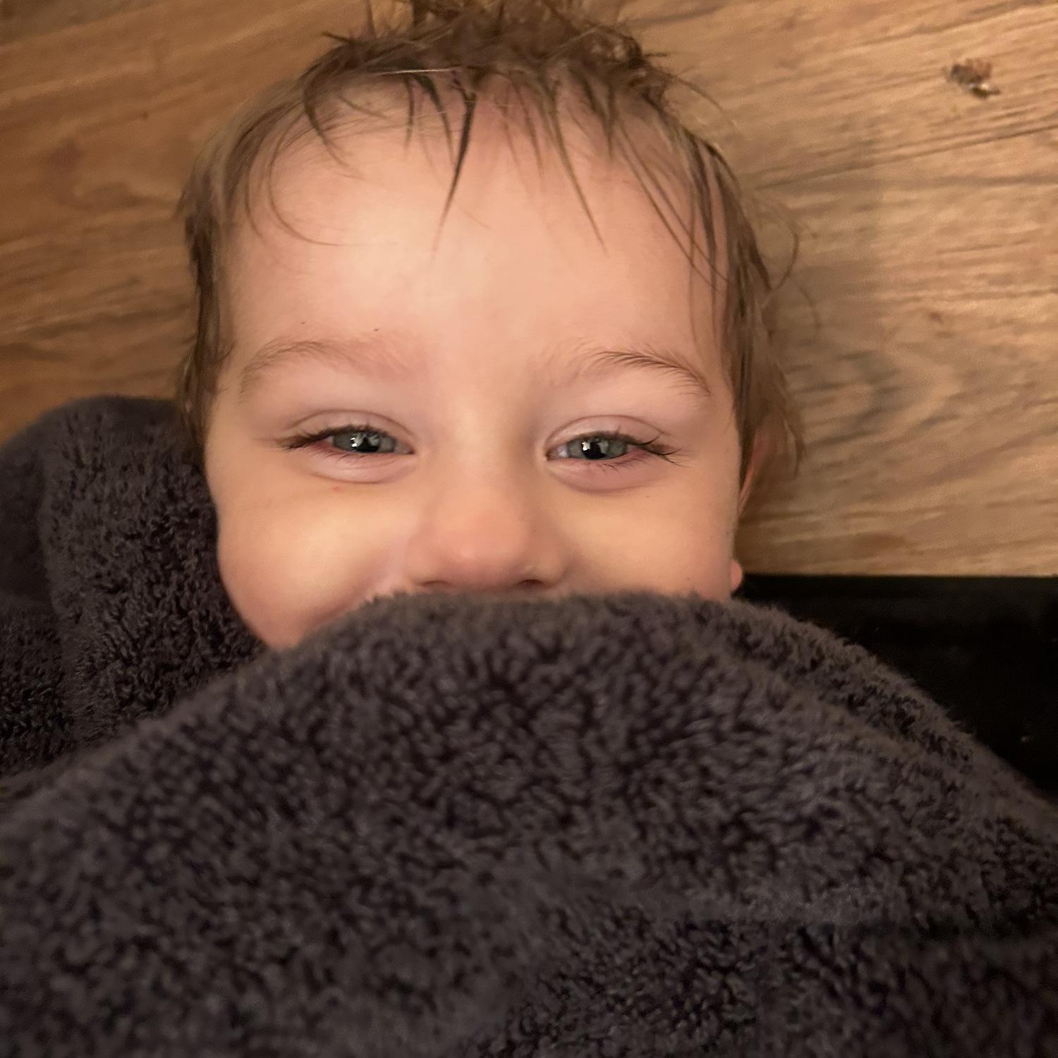 Liam straight outta bath time! 🤣