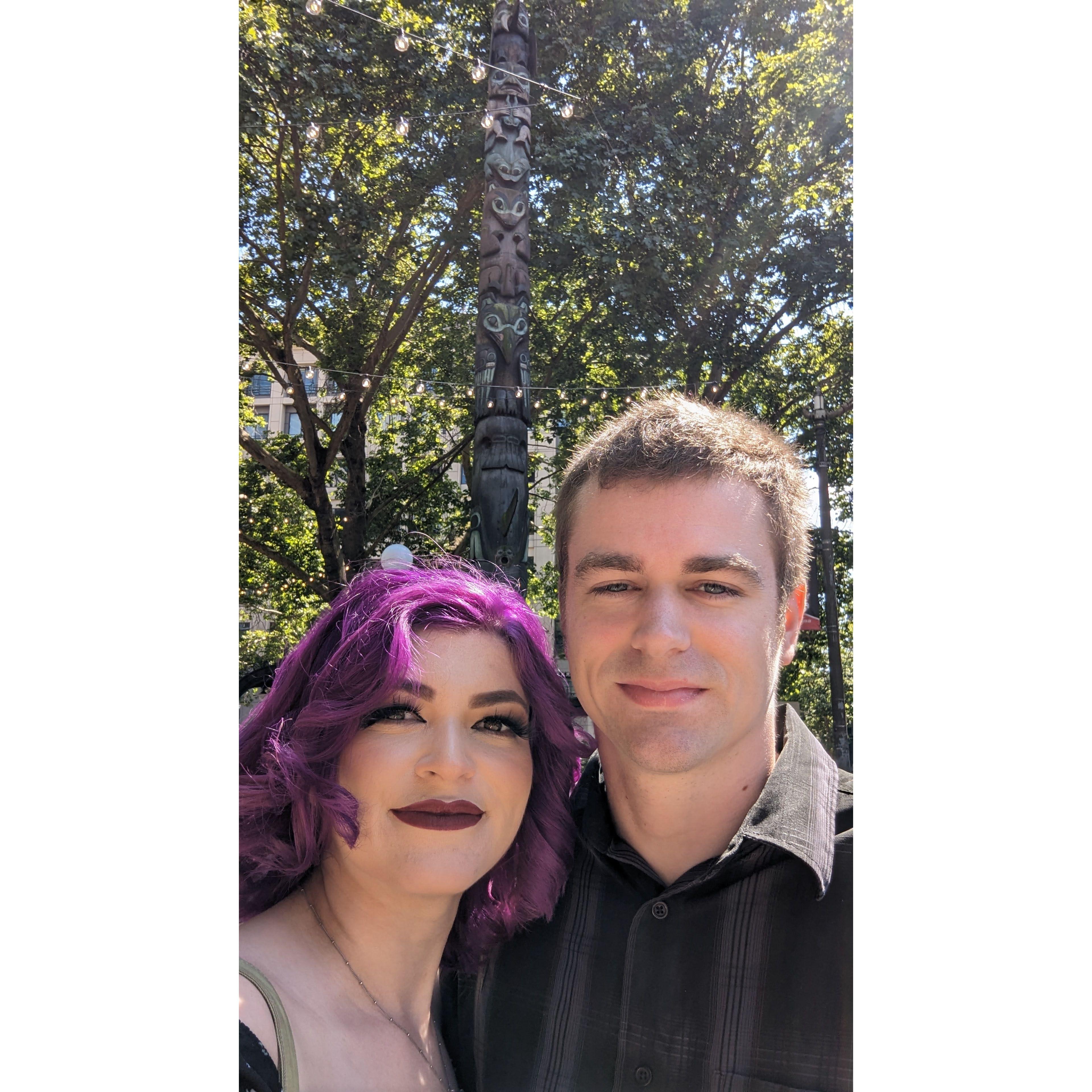 A summer date to Seattle 2023. Features totem pole