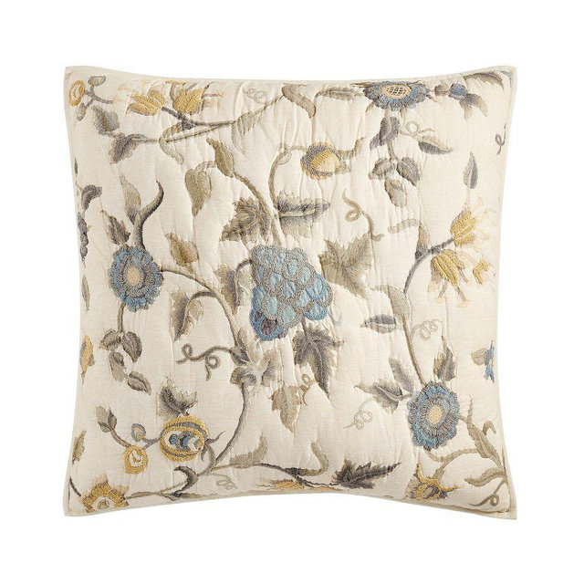 Tessa Embroidered Quilted Sham, Blue Multi, Euro