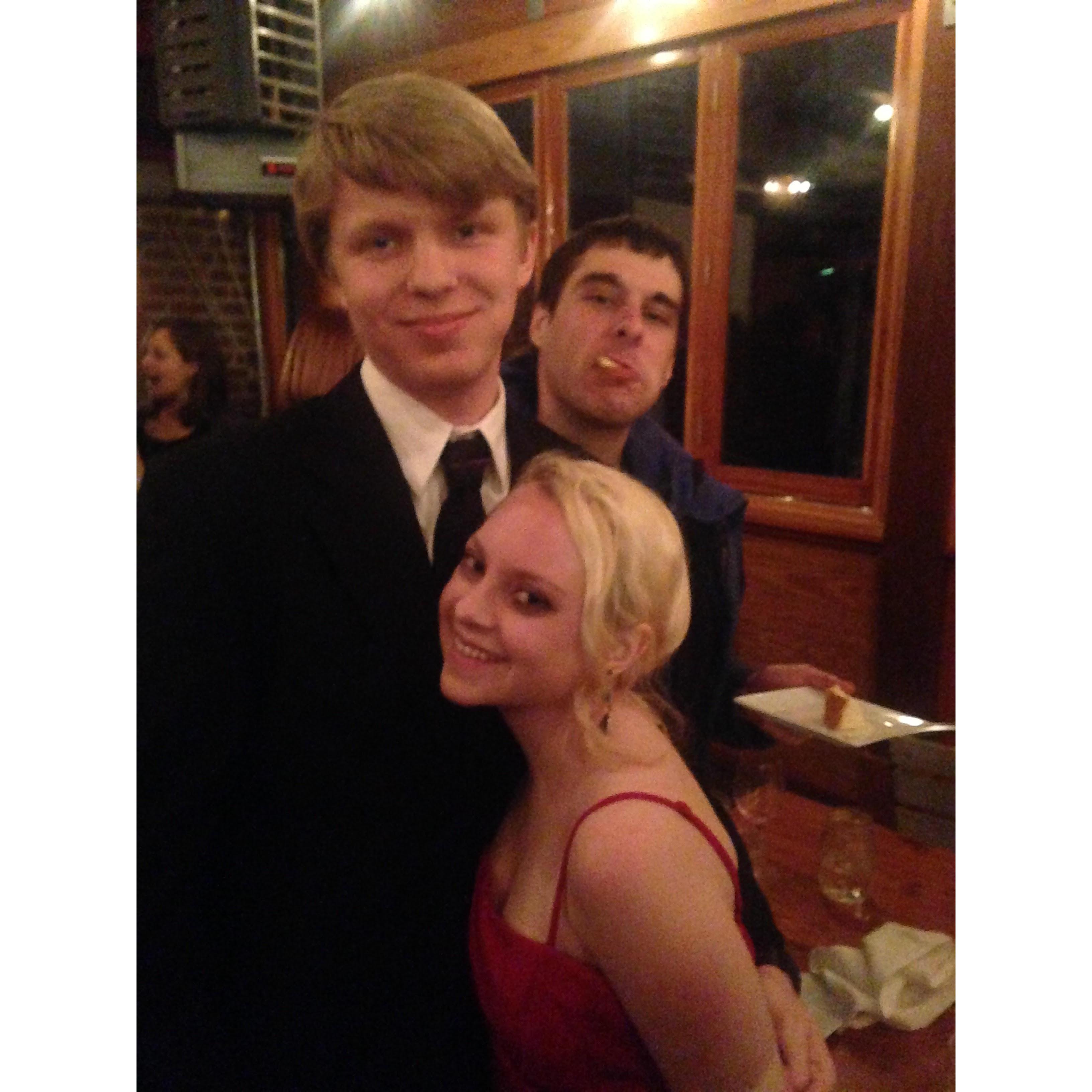 Our first date at The Washington Society Banquet. (Friend Eric is photo-bombing!)