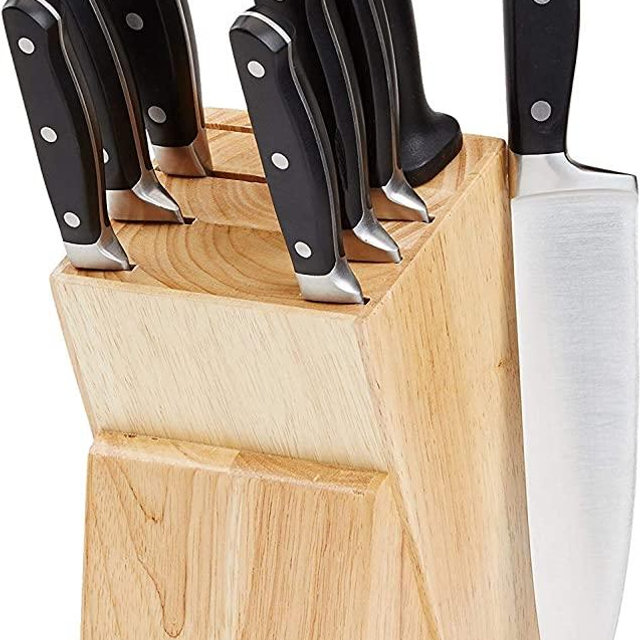 Amazon Basics Premium 9-Piece Kitchen Knife Block Set