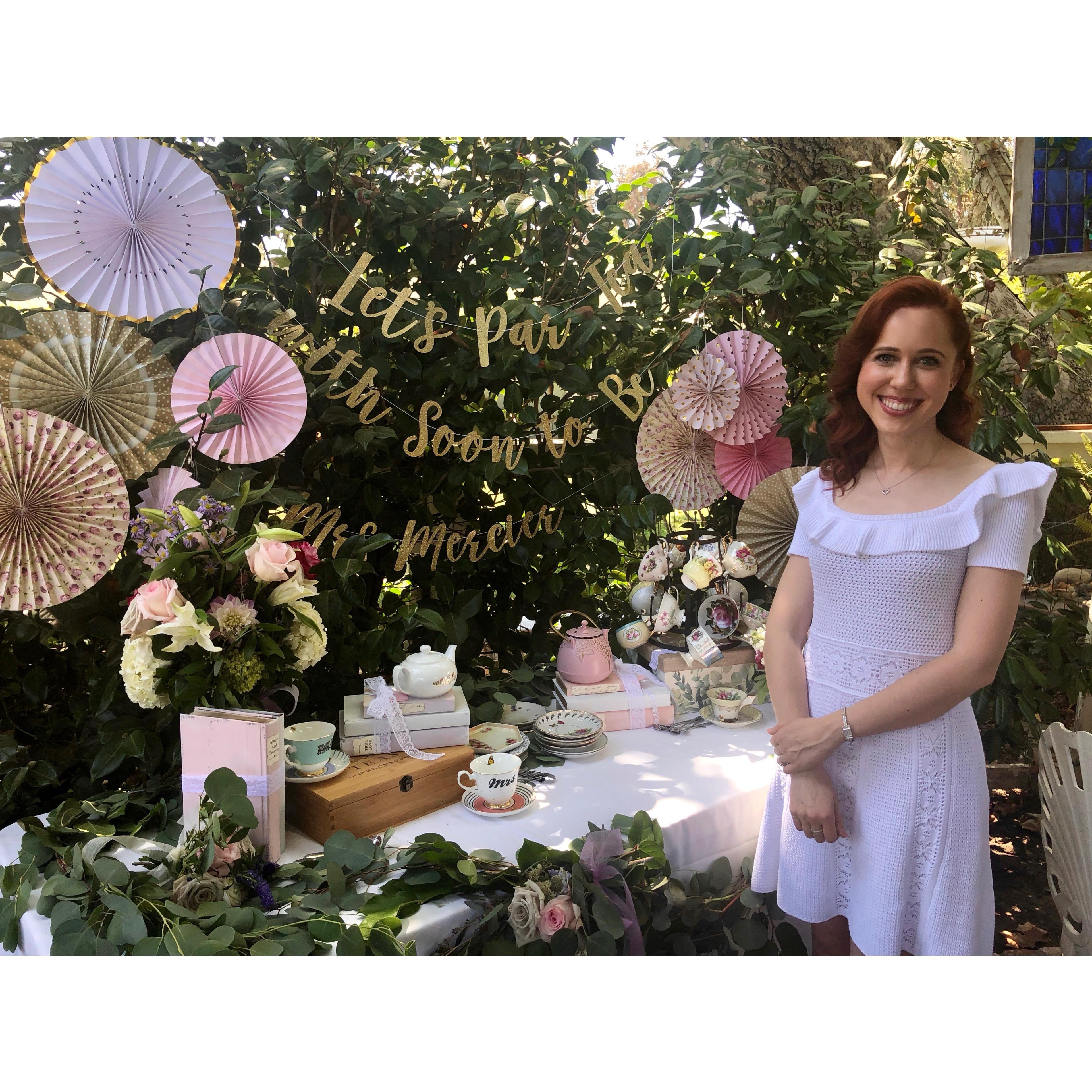 At Ann-Margaret's bridal shower at the Tea House on Los Rios on August 25, 2019.