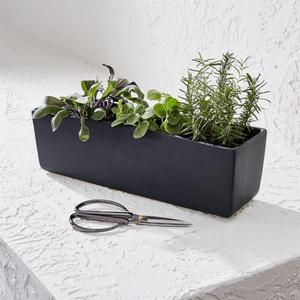 Black Herb Planter with Scissors