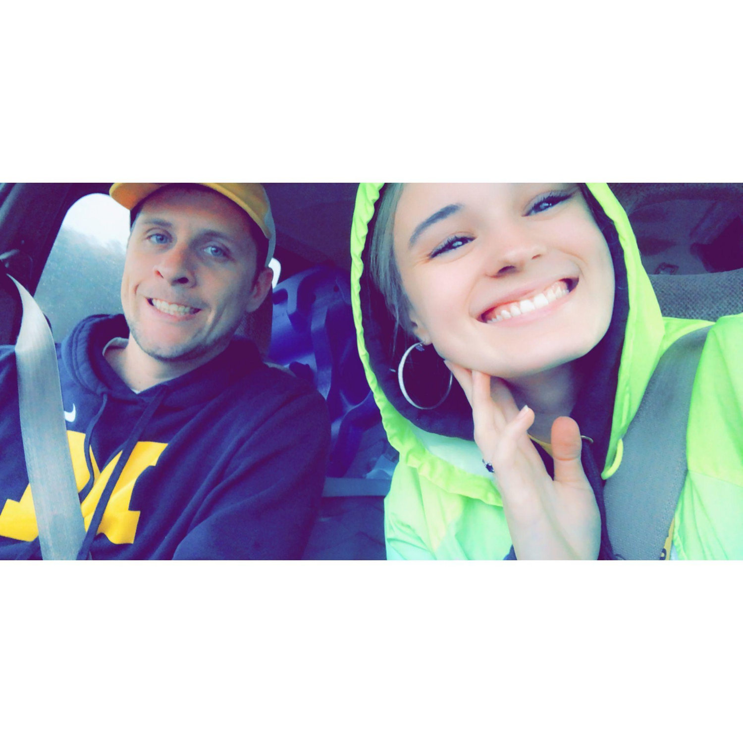 Any other ladies out there take all the car selfies while he drives?