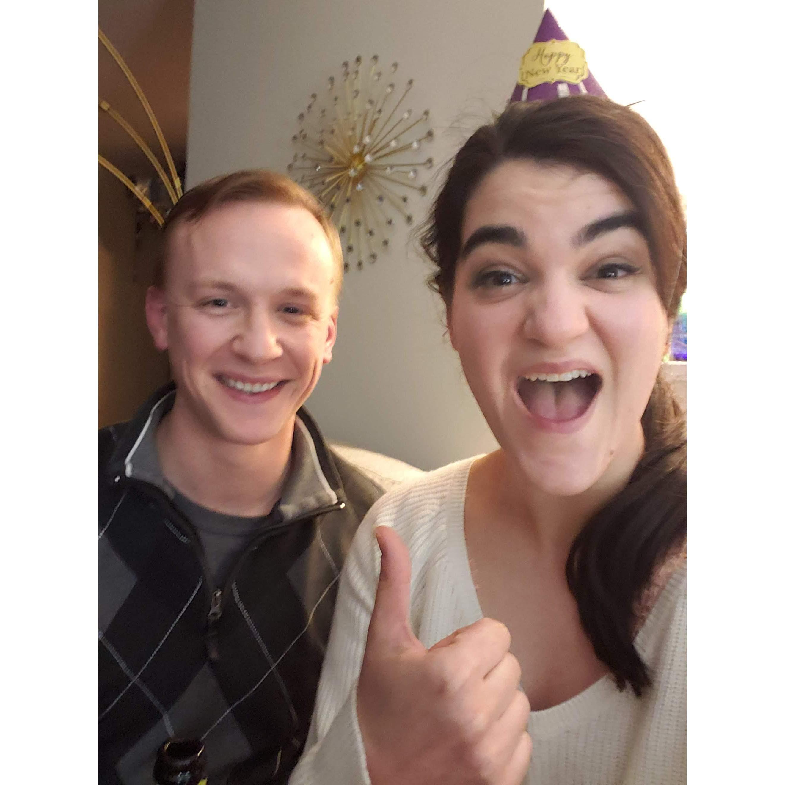 Our first photo together: NYE 2019