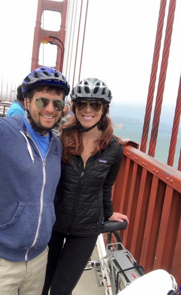 Riding bikes over the Golden Gate Bridge