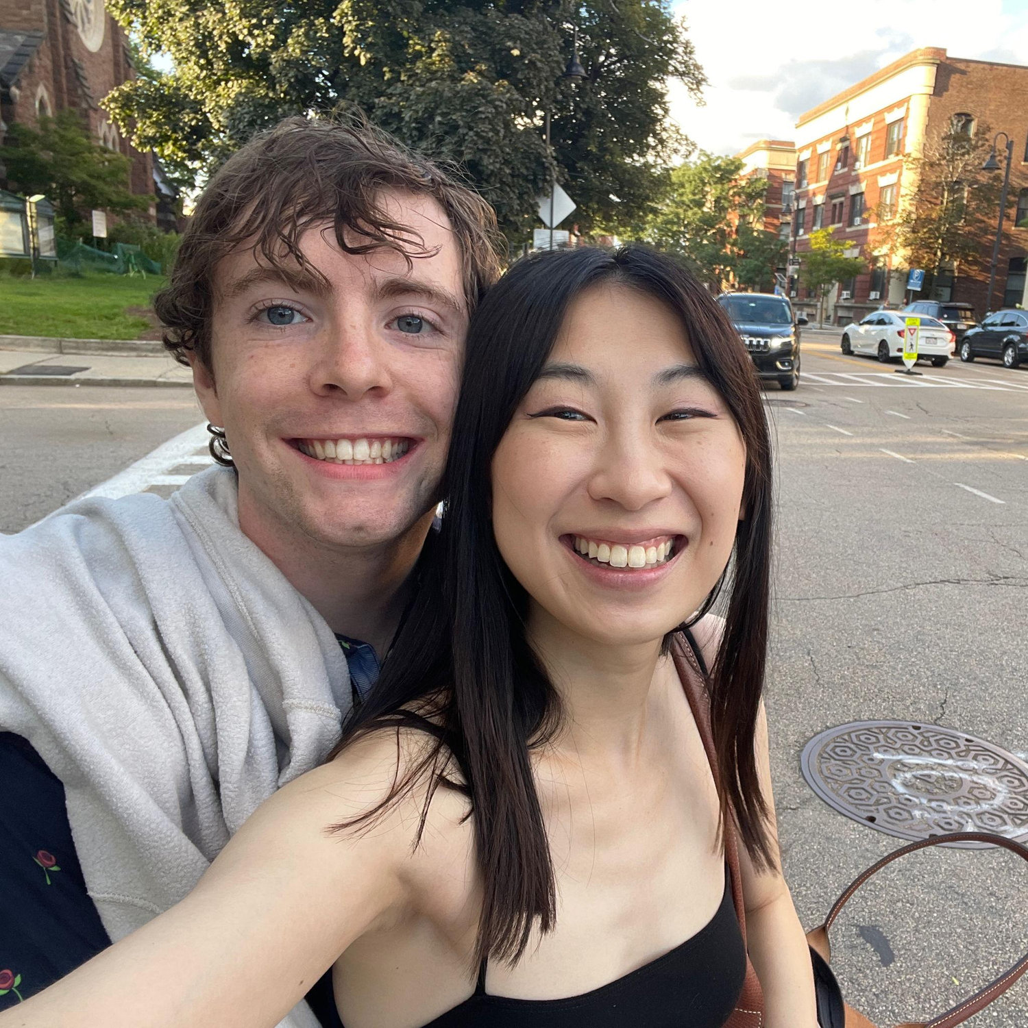 The first photo Ethan and Isabelle took as boyfriend and girlfriend after seeing a movie at Coolidge Corner theatre.