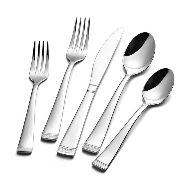 KINGSTONE Silverware Set 40 Piece Flatware Set for 8, Premium Stainless Steel Cutlery Set with Bead Edge, Mirror Polished Kitchen Utensil Set for Home, Party, Wedding
