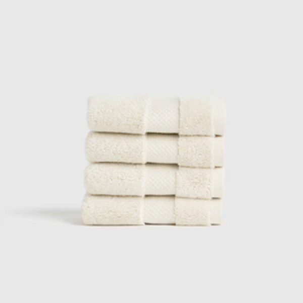 Turkish Ultra Luxe Plush Washcloth (Set of 4) in Ivory