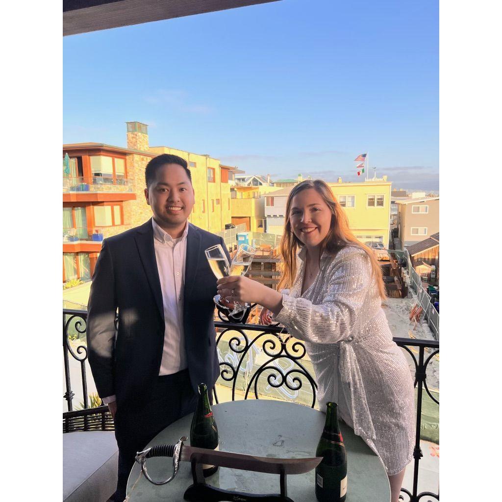 Our engagement party in Manhattan Beach, CA