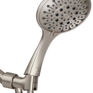 Aquarius Handheld Shower Head - Luxury Spa Grade High Pressure Hand Held Showerhead With 6 Spray Settings – Includes Flexible extra long Hose & Adjustable Mount Holder - Brushed Nickel Finish