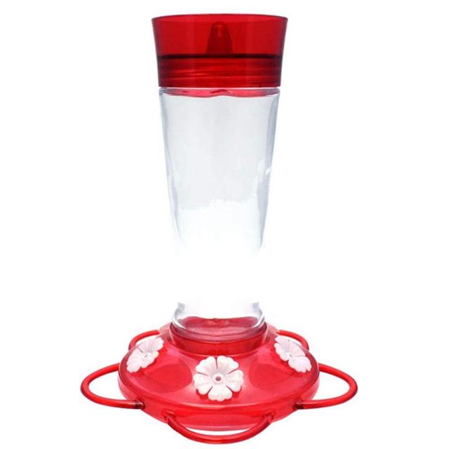 More Birds Ruby Hummingbird Feeder, Glass Bottle, 5 Feeding Ports, 10-Ounce Nectar Capacity