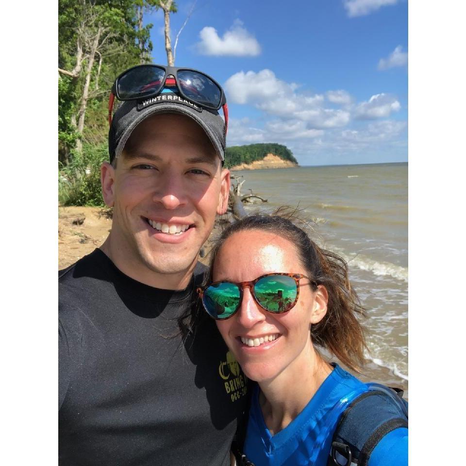 Our first picture together - hiking Calvert Cliffs