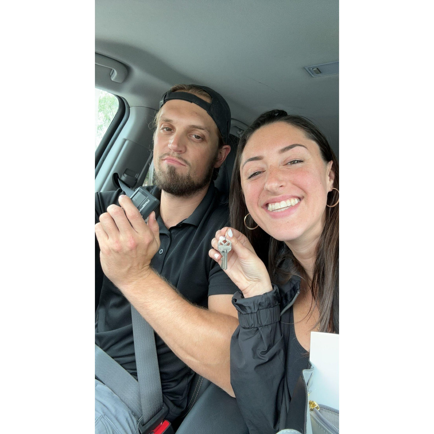 We got the keys to our HOUSE right before this was taken!