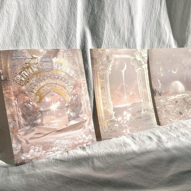 Luna Portal | Venusian Moonrise | Lions Gate | Luminous Gold Foiled Print Set