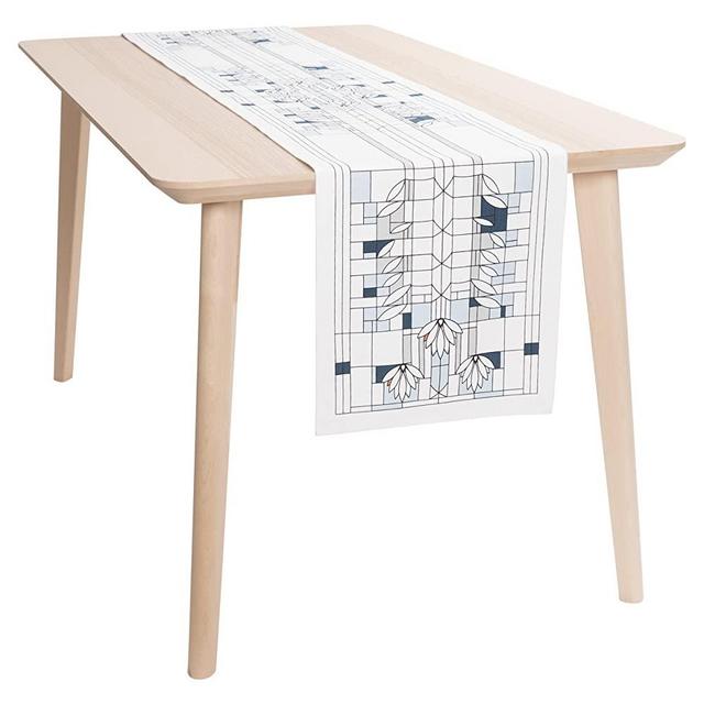 KAF Home Frank Lloyd Wright Printed Table Runner 14 x 72-inch 100-Percent Cotton (Water Lilies)