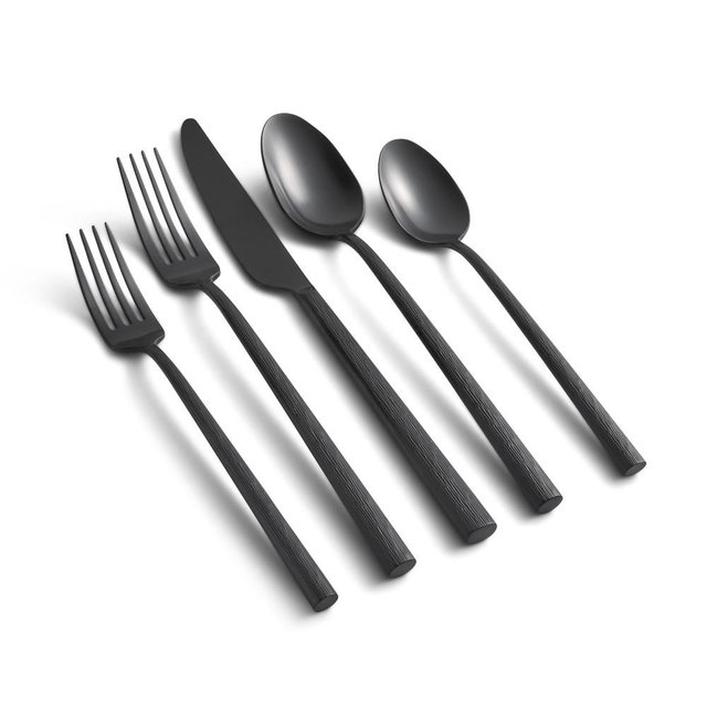 Cyprus 5-Piece Flatware Set, Black
