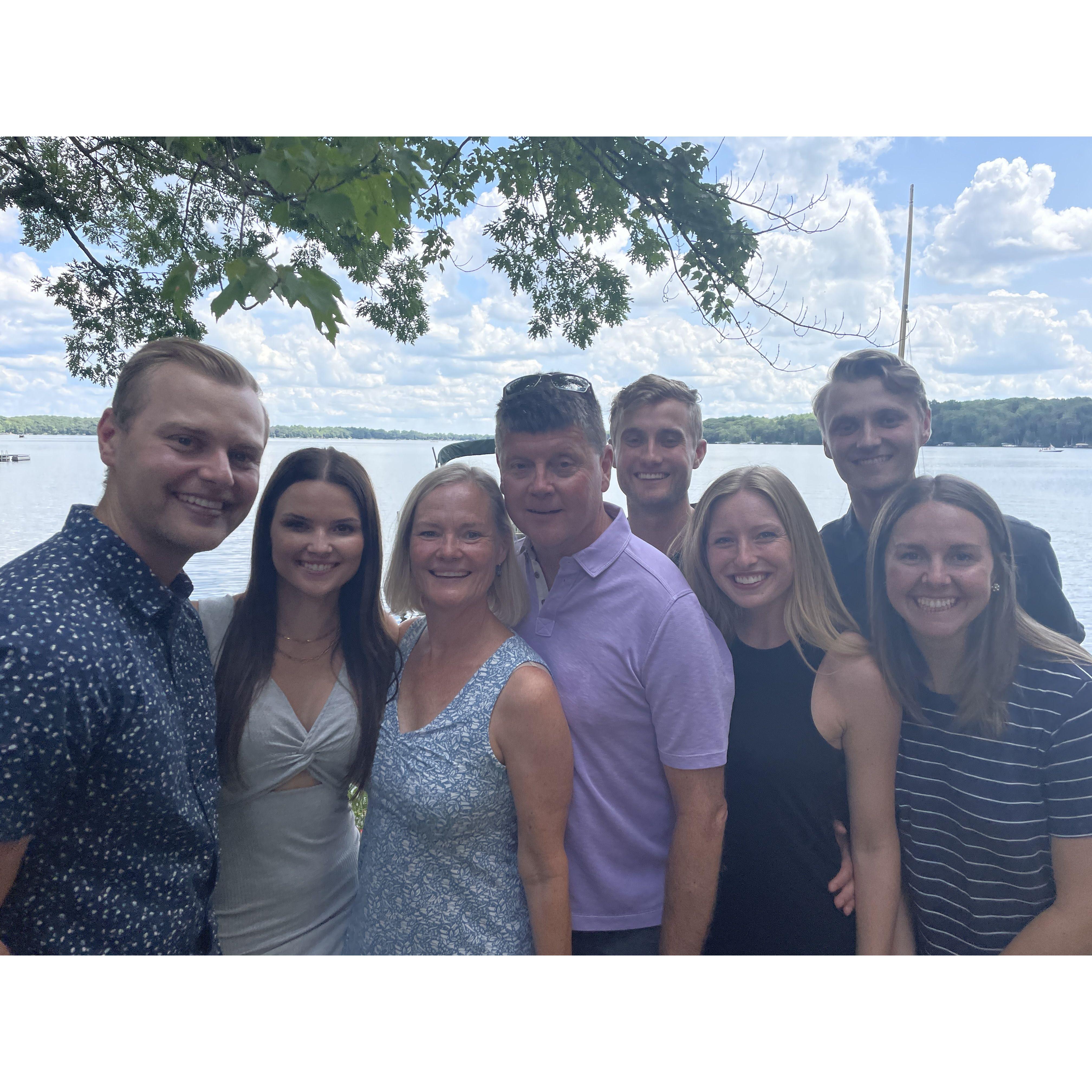 Lagus family together at Deer Lake