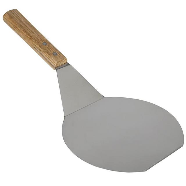 Extra-Large Stainless Steel Wide Spatula Turner with Strong Wooden Handle - Dishwasher Safe Pizza Peel Kitchen Utensil - Heavy Duty Oversized Metal Lifter for Grilling, Cooking, Baking Cake & Cookies