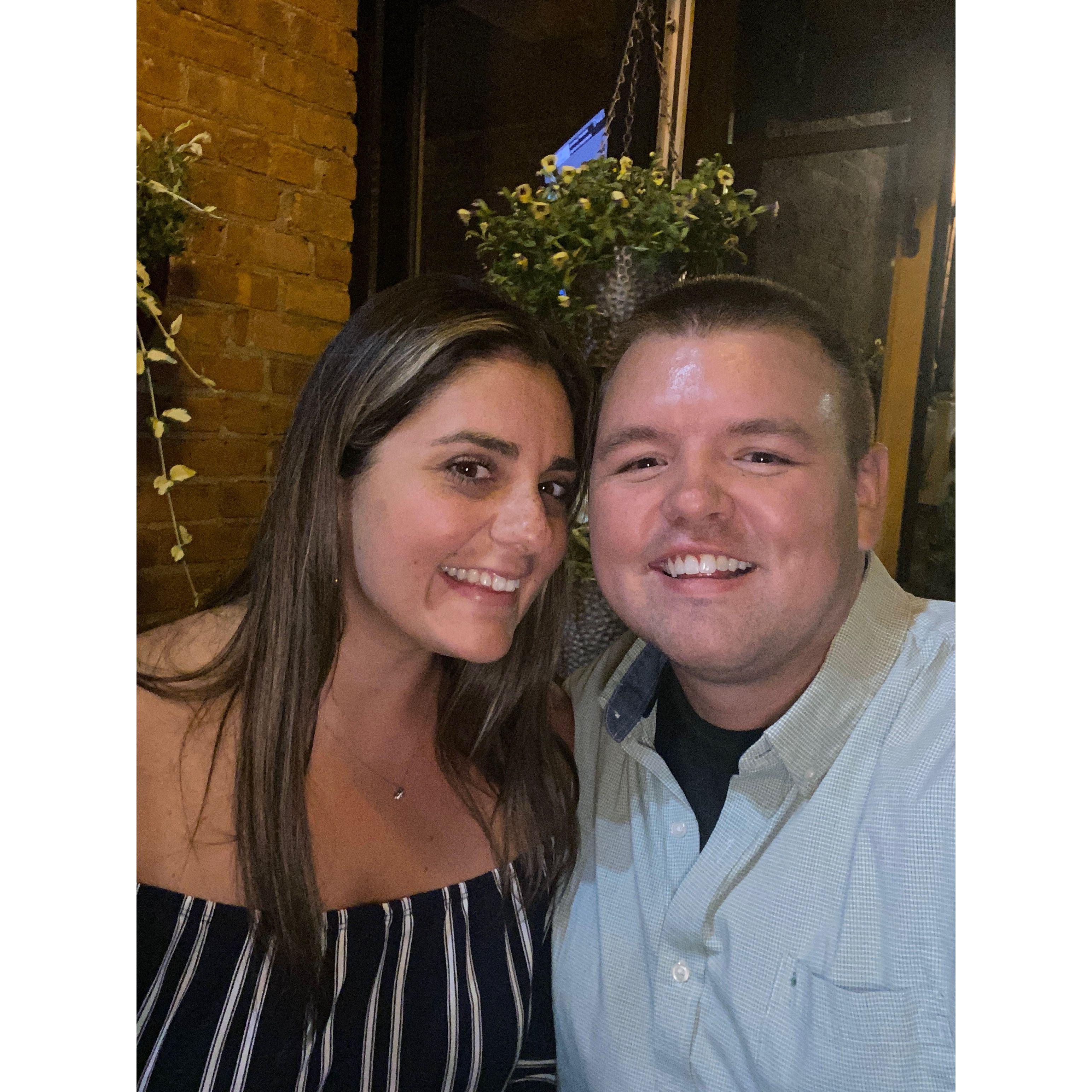 The first photo we took. Christina had just met Liz & Jeff. Liz wanted a photo, but we forgot to take one! Scott and Christina sent them this one while they were at Henry St. Taproom for the nightcap.