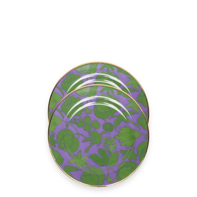 La Double J - Porcelain Dessert Plate Set of 2 (Wildbird Lilla/Verde)