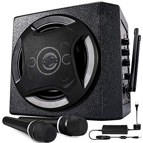 TONOR PA System Karaoke Machine with Bluetooth Powered Speaker Wireless Microphones Handheld for Family Party, Indoor Meeting, Classroom Use, Public Speaking and Small Stage Performance