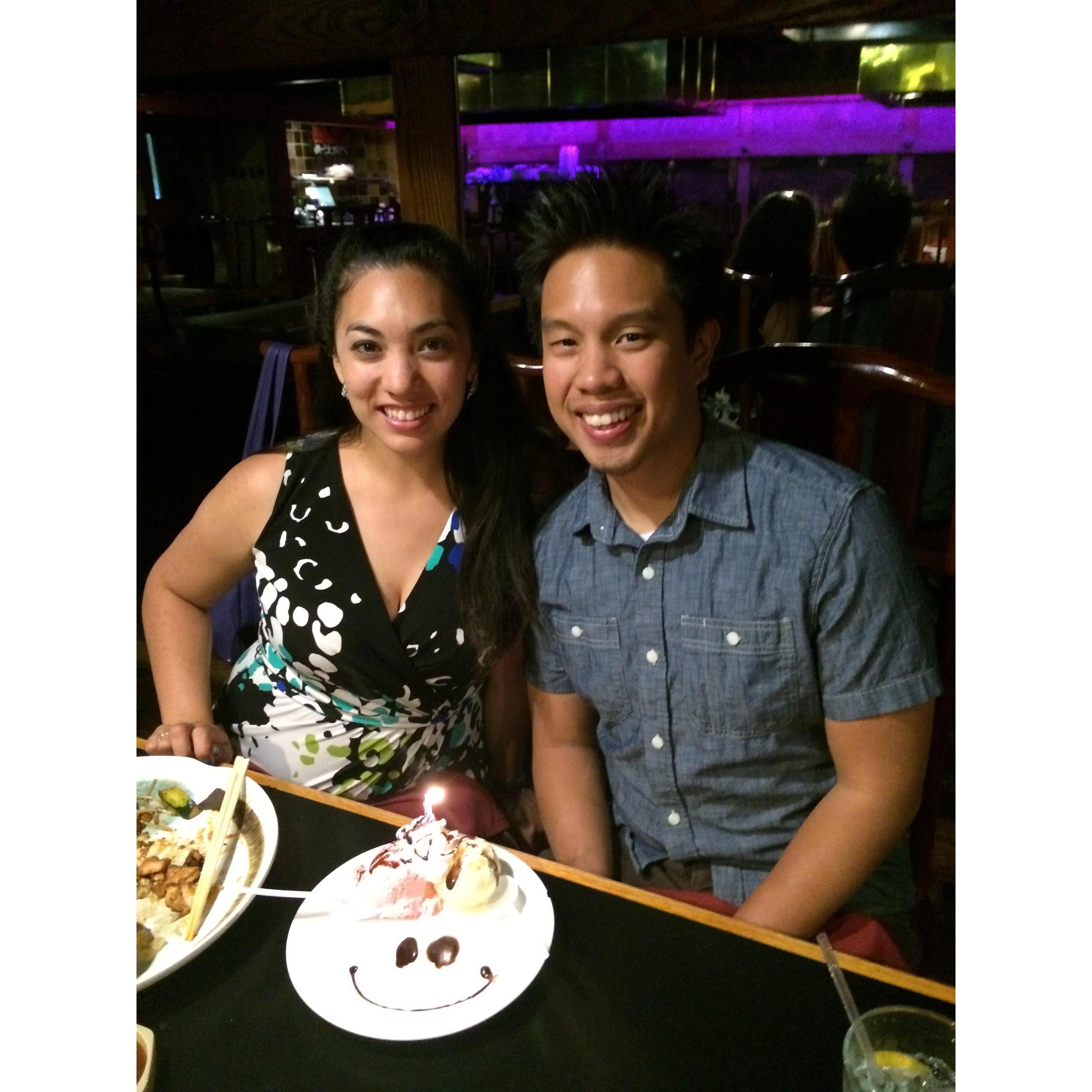 Birthday dinner for the Gemini twins.