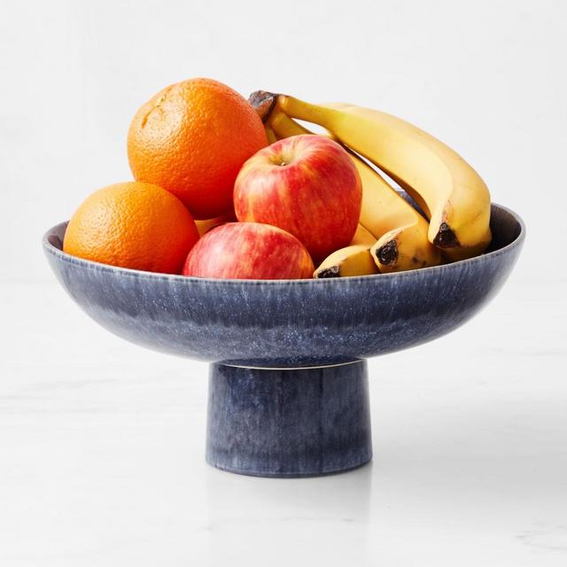 Cyprus Reactive Glaze Fruit Bowl, Blue