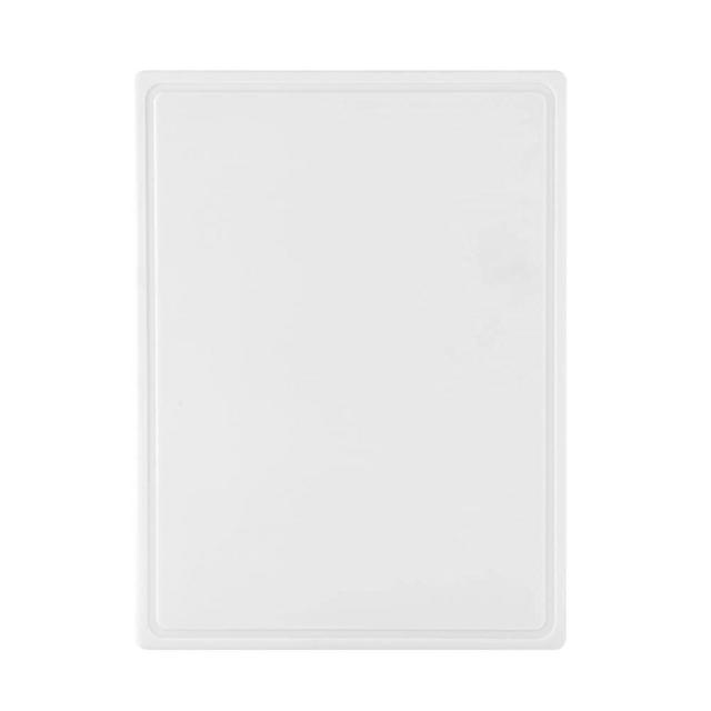 Farberware Extra Large Plastic Cutting Board with Juice Groove, 15x20-Inch, White