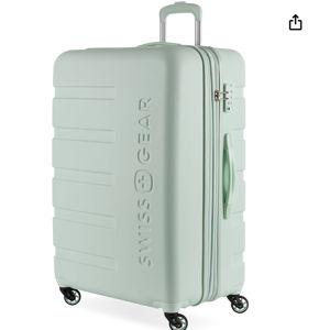 SwissGear 7366 Hardside Expandable Luggage, Clearly Aqua, Checked-Large 27-Inch