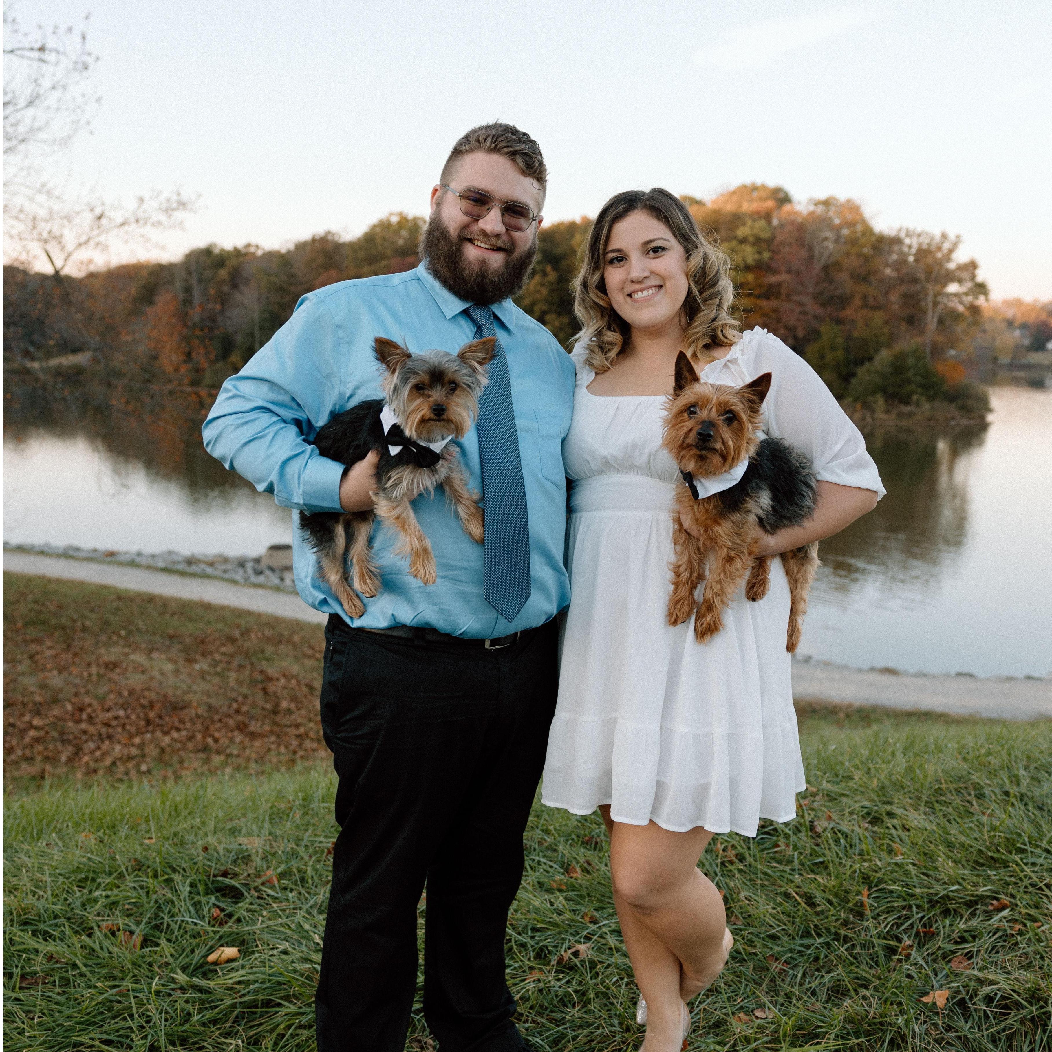 Now we've grown our little family to the two of us and two fuzzy buddies.