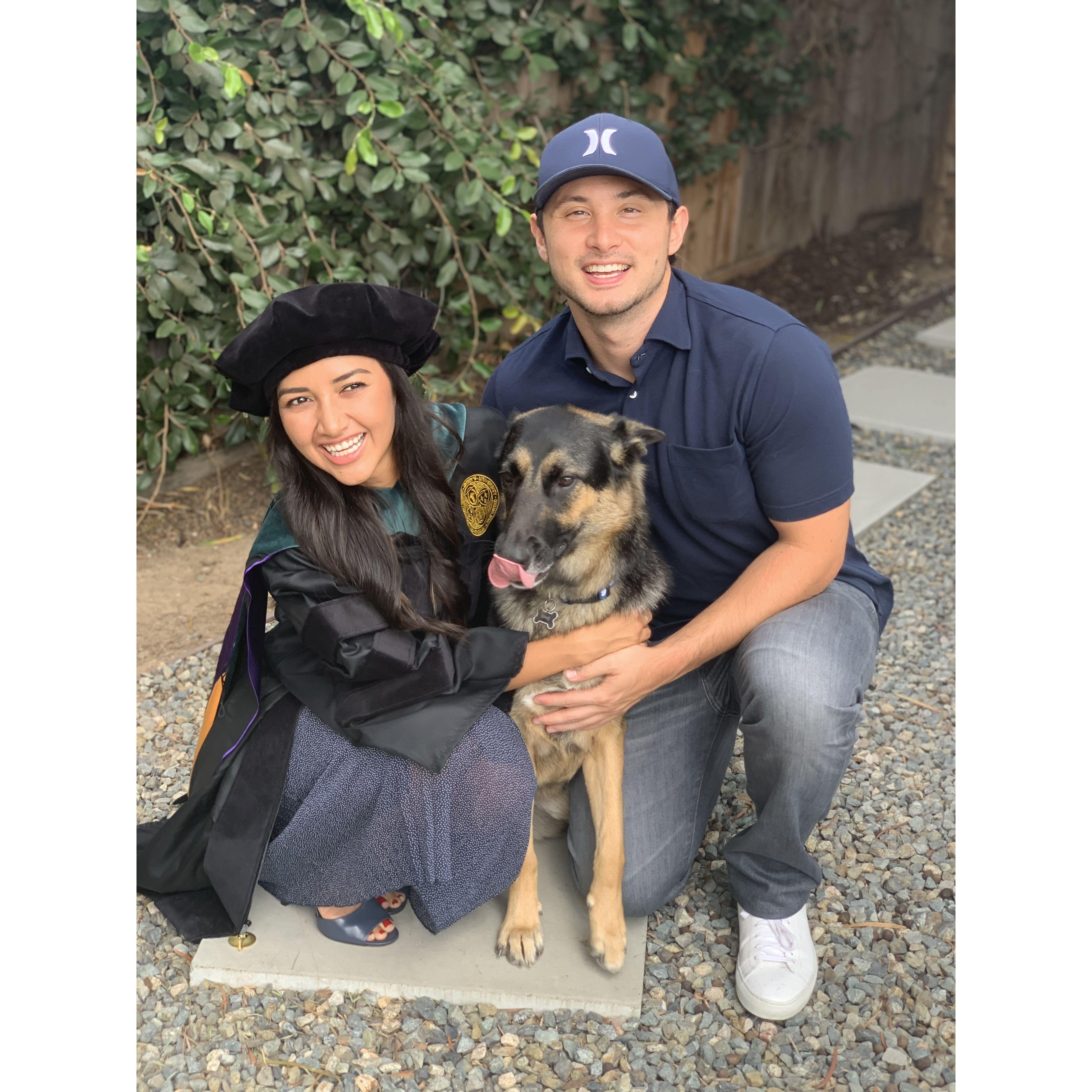 Kimmi's covid style graduation from PT school