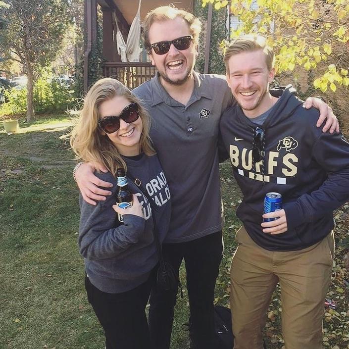 Tore ourselves away from Notre Dame football to say "sko Buffs!" with Natia's brother, another Nick.