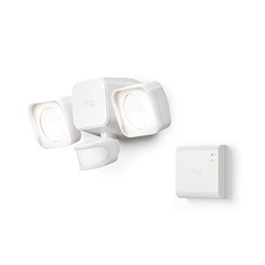 Ring Smart Lighting – Floodlight, Battery-Powered, Outdoor Motion-Sensor Security Light, White (Starter Kit)