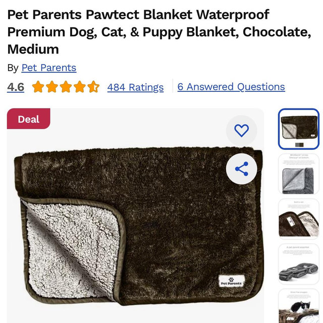 PET PARENTS Pawtect Blanket Waterproof Premium Dog, Cat, & Puppy Blanket, Slate, Small - Chewy.com