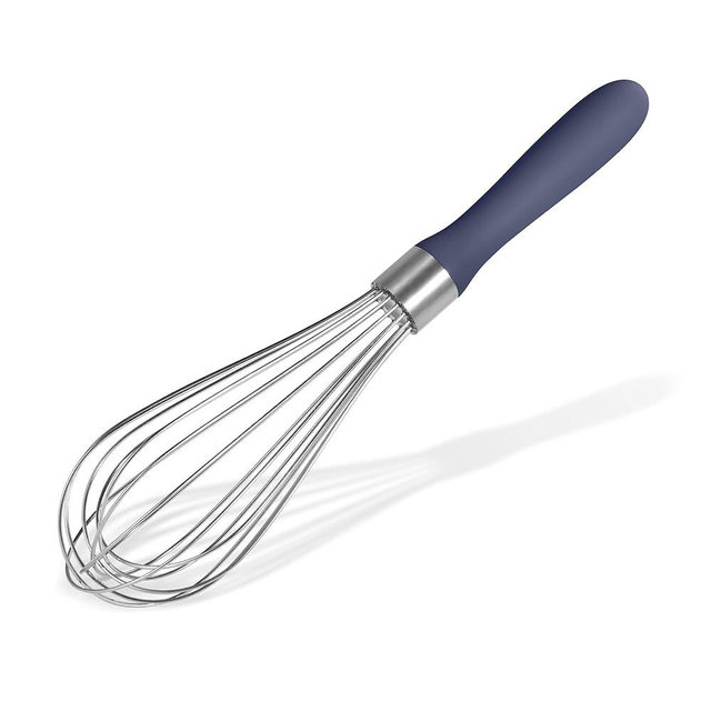 18/8 Stainless Steel Balloon Whisk, Doosu Kitchen Whisk for Cooking Handheld Egg Beater with Rust-Proof Sturdy Wires & Non-Slip Silicone Handle for Beating, Stirring, Blending (8 Wires, Navy Blue)