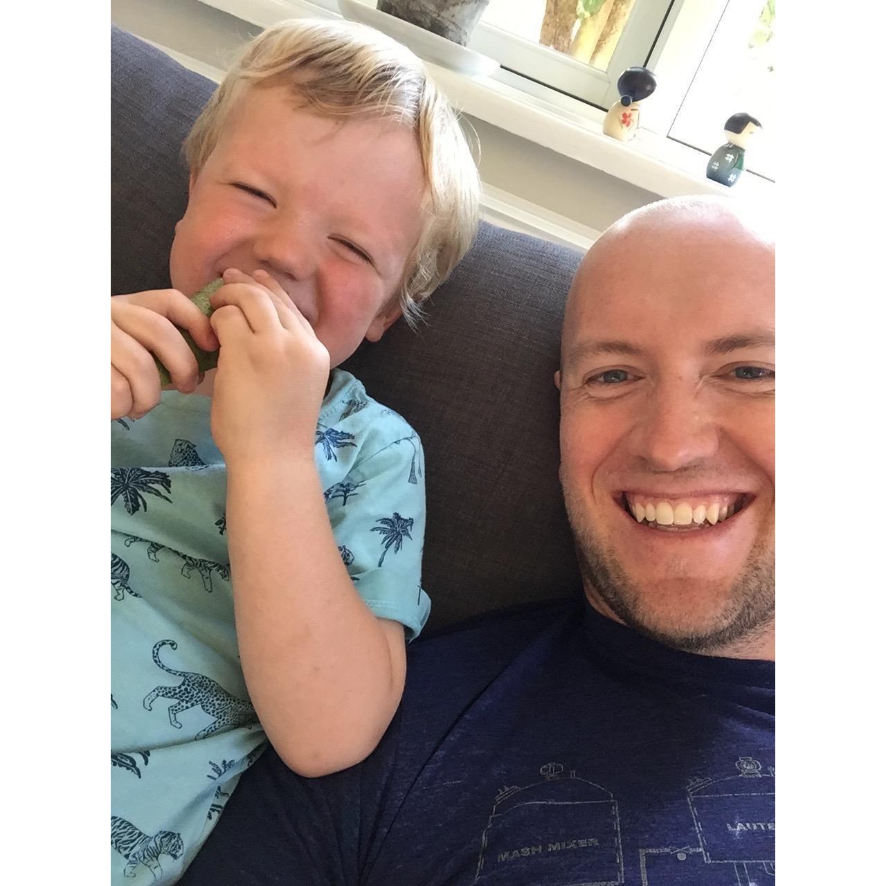 Having a good laugh with nephew August in Copenhagen - 7/3/18