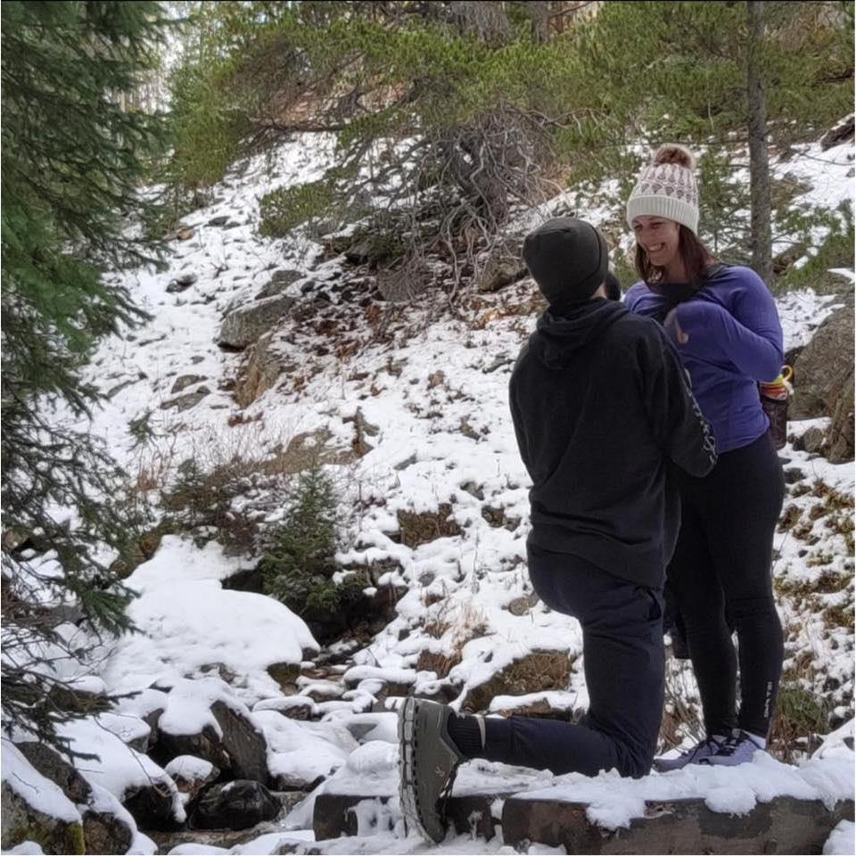Where he asked me to marry him.  On a sweet little bridge over a waterfall in the hiking trails of Rocky Mountain National Park.