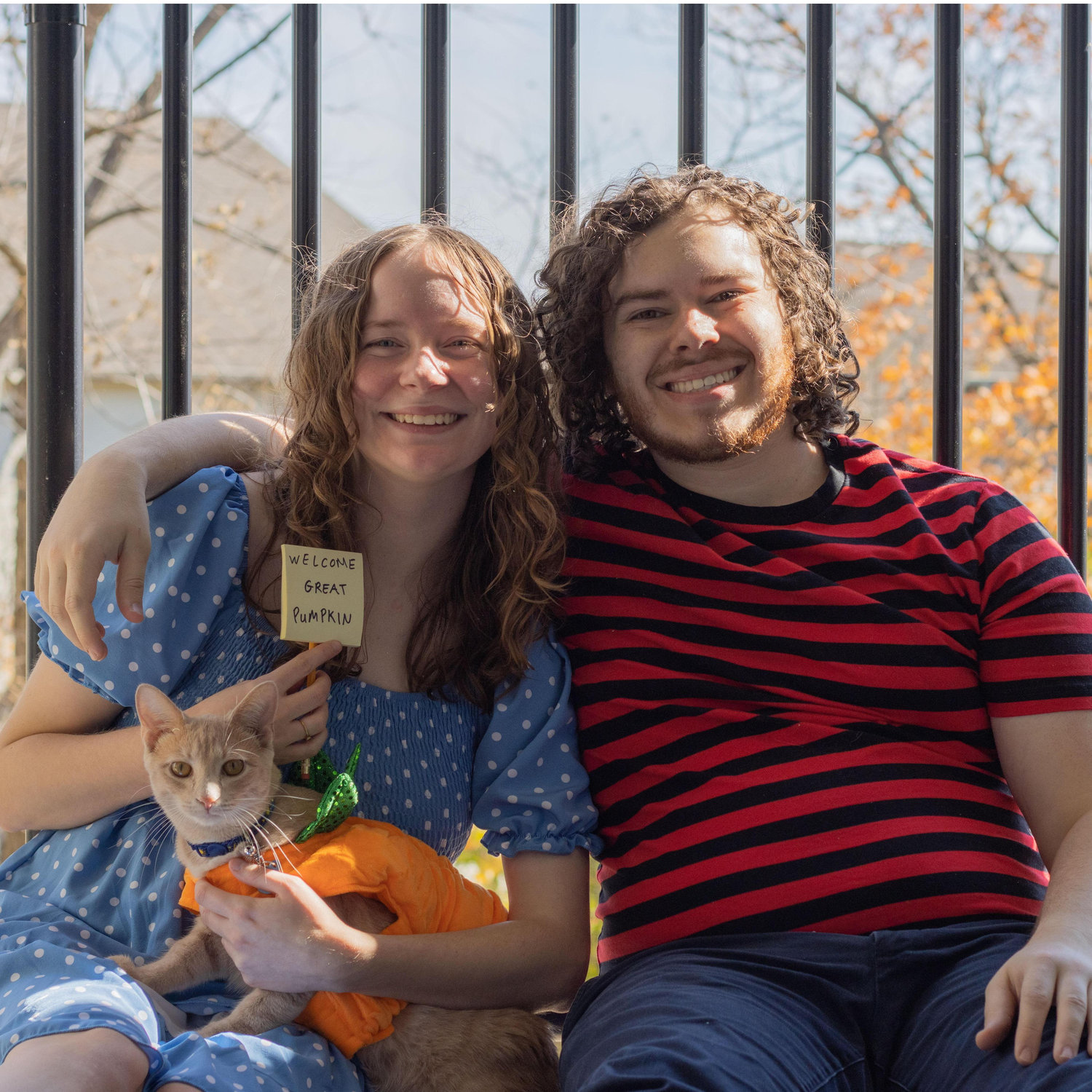Linus and Sally from Peanuts (feat. our first cat Oito starring as the Great Pumpkin)