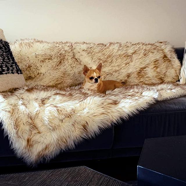 Waterproof Dog Blanket, Plush Throw for Sleeping, Whelping, and Comfort, Pet Fur, Bed, Car, Couch, and Furniture Protection with Soft, Stain Resistant Surface, Machine Washable, Bone White