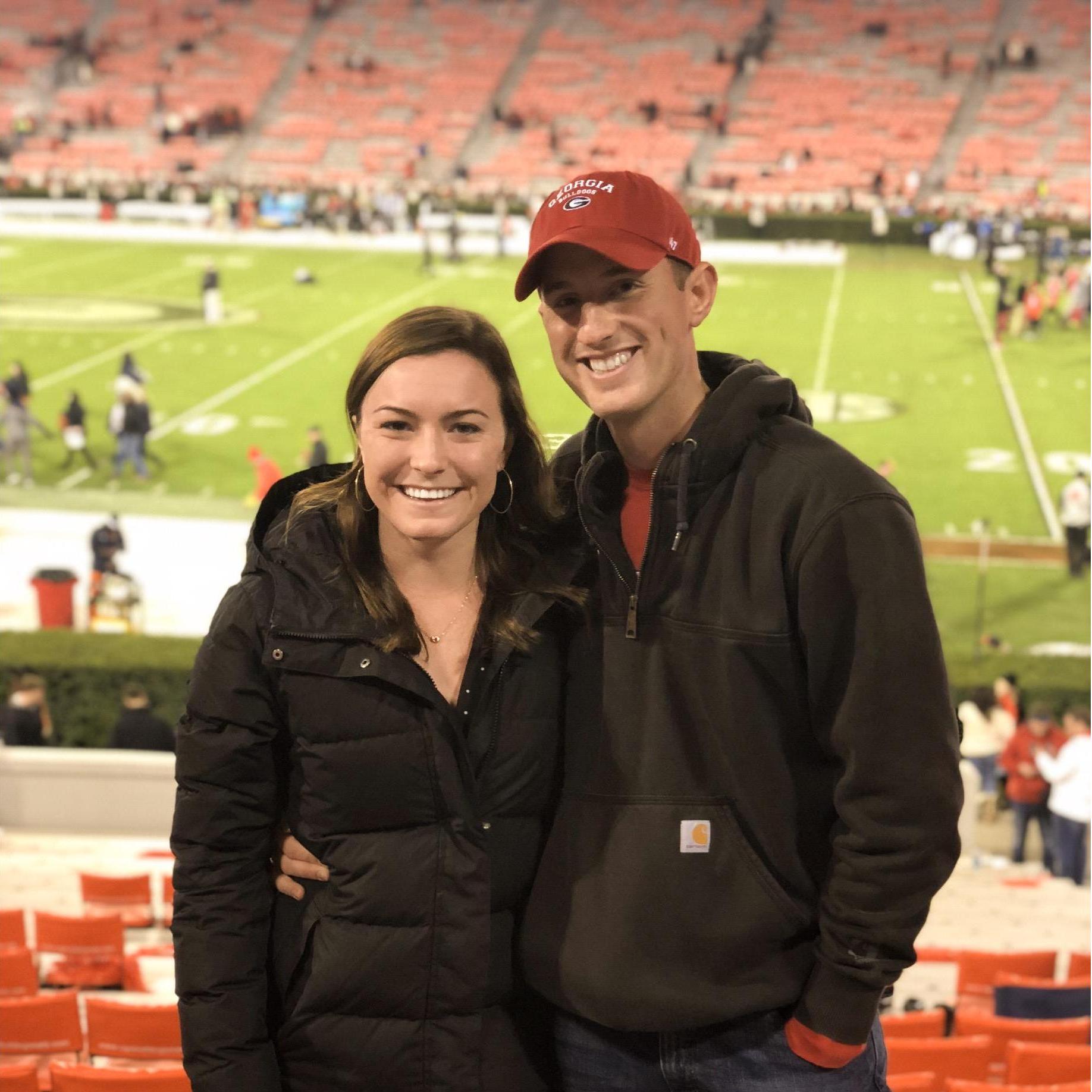 Caleb's first football game, go dawgs!!