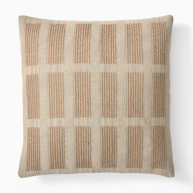 Brick Grid Pillow Cover, 20x20, Natural