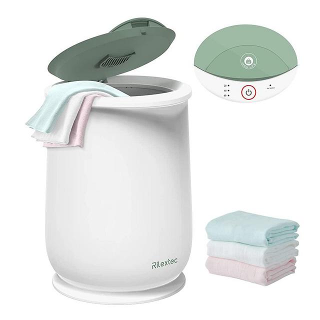 Rilextec Towel Warmer Bucket with Safety Lock, Hot Towel Warmers for Bathroom, Electric Blanket Warmers for Towels Blankets Clothes, Heated Towel Heater Warmer with 3 Timer Settings 20/40/60mins