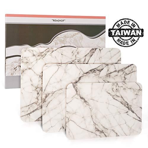 REMIHOF Kitchen Cutting Boards Set, FDA approved, BPA Free (3pcs, Marble)
