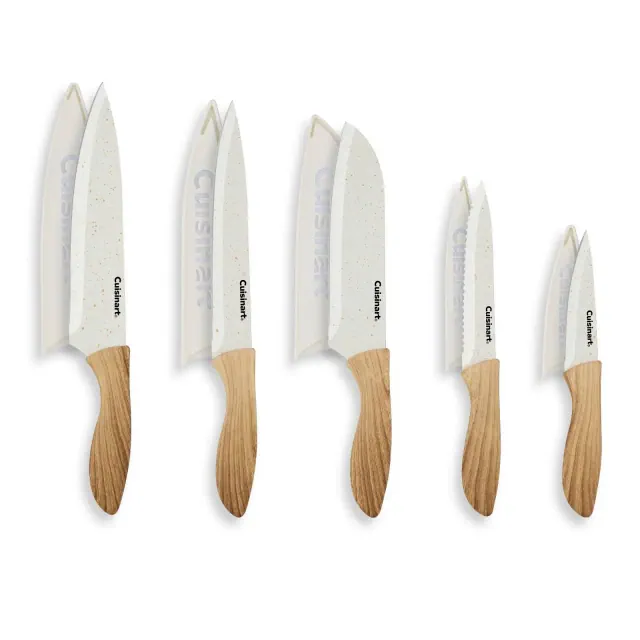 Cuisinart 10pc Faux Wood Speckle Ceramic Coated Cutlery Set